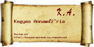 Kegyes Annamária névjegykártya